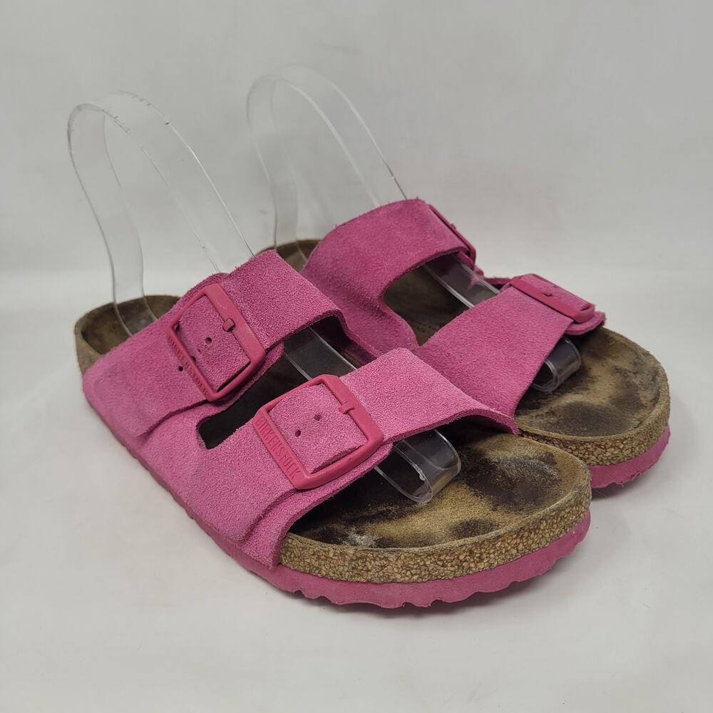 Birkenstock Pink Suede Two-Buckle Sandals